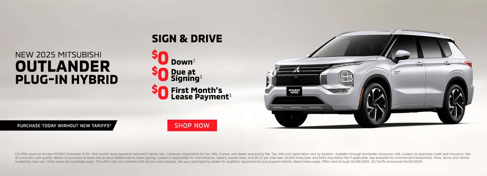 NEW 2025 MITSUBISHI OUTLANDER PLUG-IN HYBRID OFFER