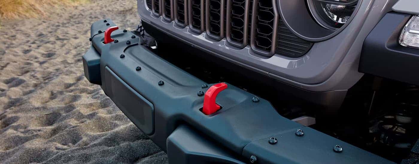 Close-up of the grille on a 2025 Jeep Gladiator at a Dealer Near Kirby