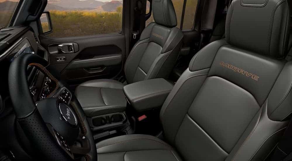 The black interior in a 2026 Jeep Gladiator.