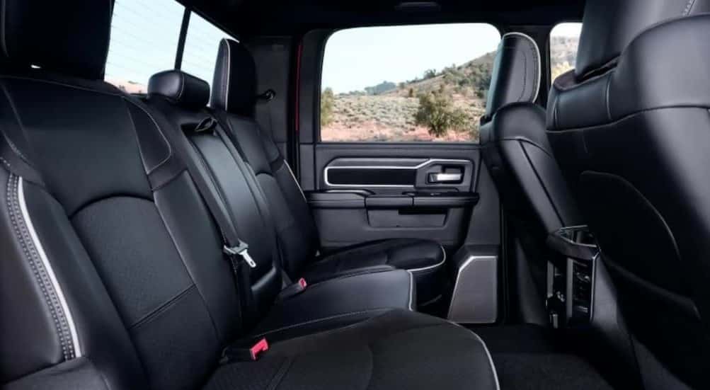 The rear black interior in a 2026 Ram 2500.