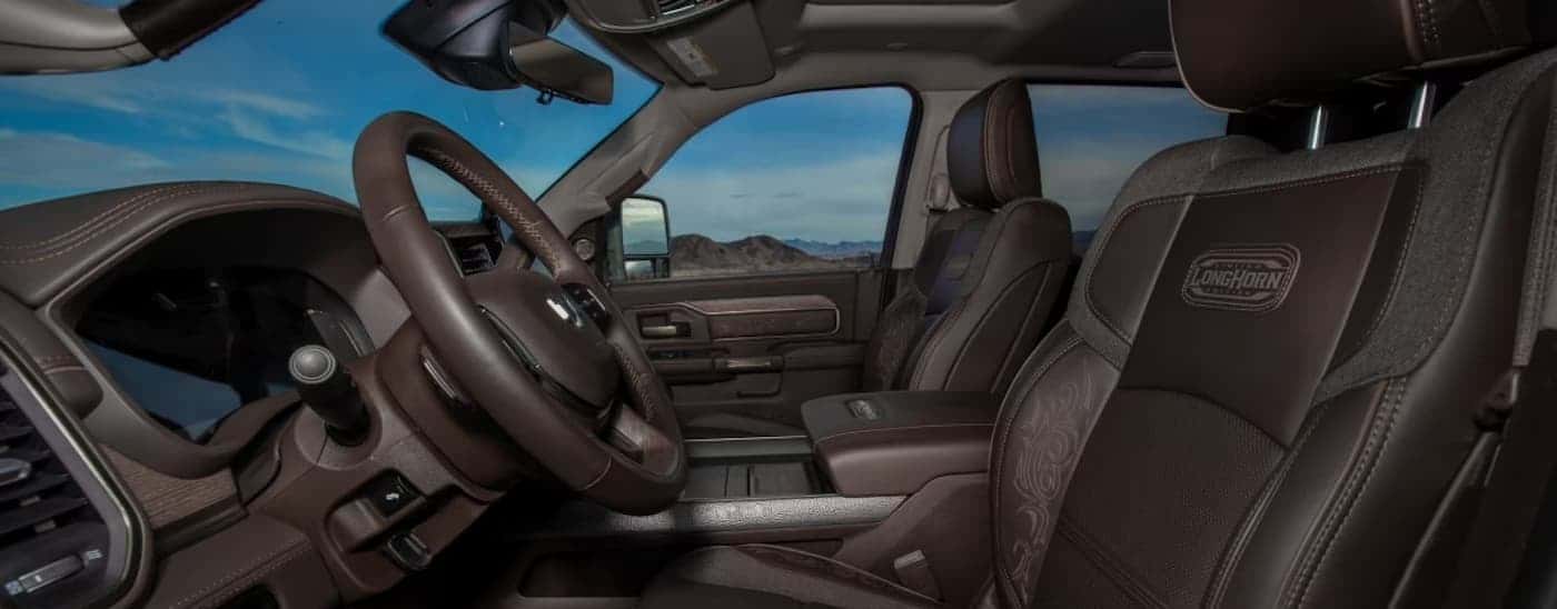 Brown interior in a 2026 Ram 3500.