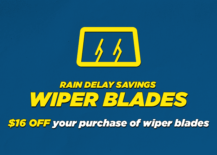 Rain Delay Savings $16 off wiper blades