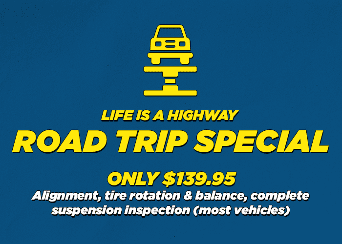 Alignment ,tire rotation and balance complete suspension inspection