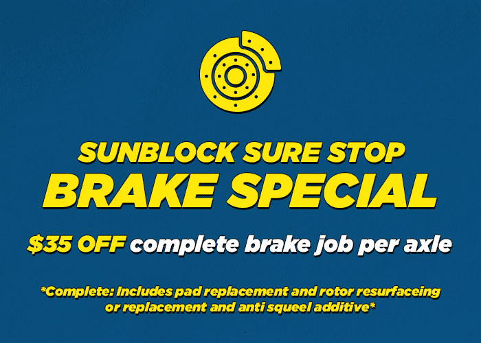 $35 off complete brake job per axle