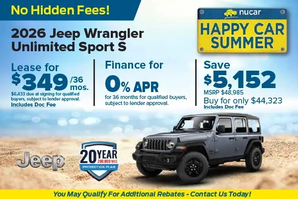 New 2026 Jeep Wrangler Unlimited Sport S