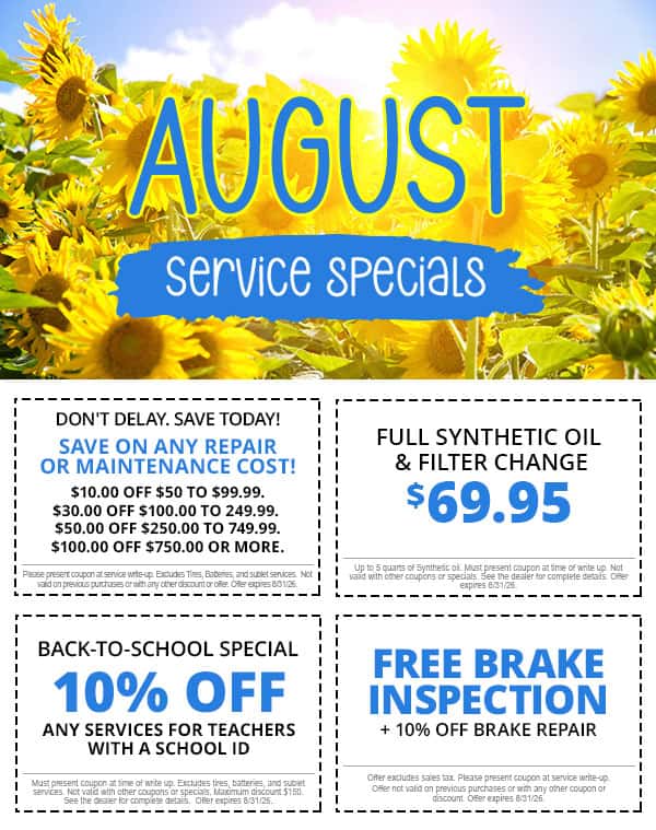 August Service Specials