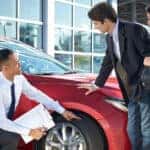 Customers talking to MAZDA service writer