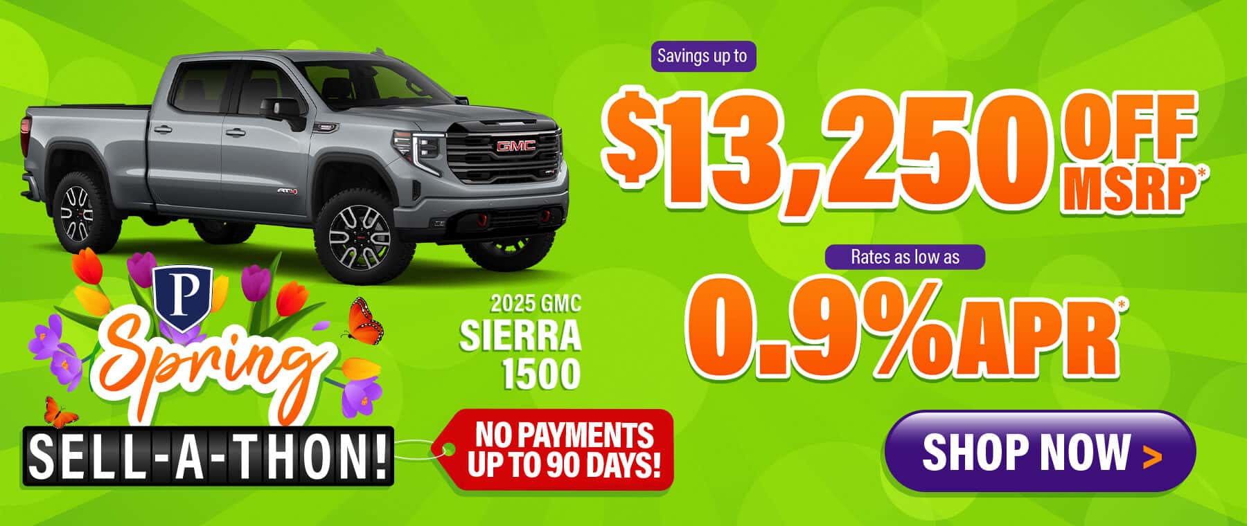 2025 GMC Sierra 1500 - save up to $13,250 Off MSRP; finance from 0.9% APR; no payments up to 90 days