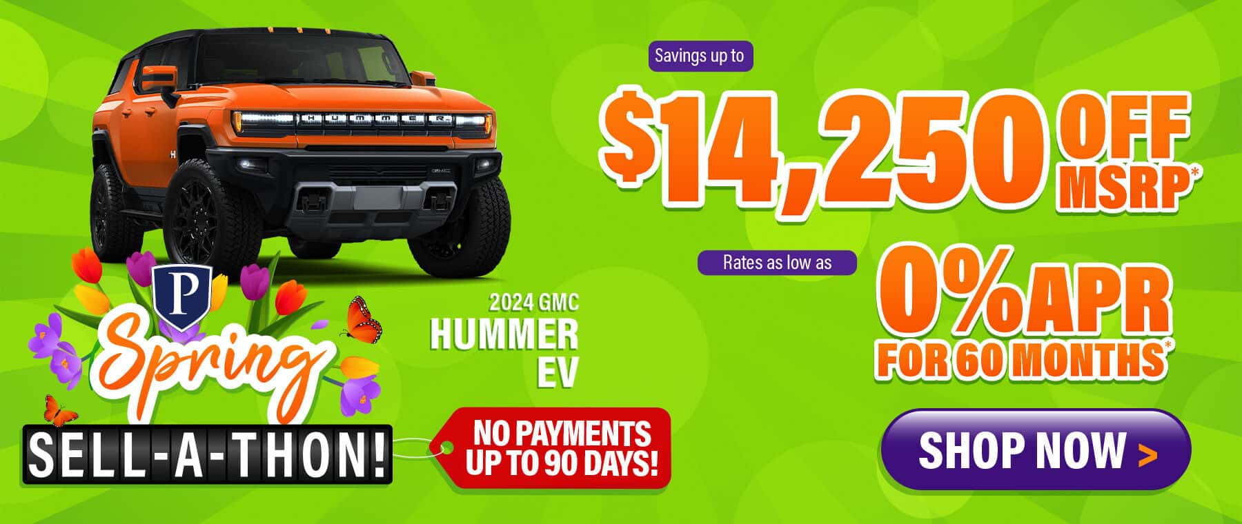 2024 GMC Hummer EV - savings up to $14,250 Off MSRP; finance from 0% APR for 60 months