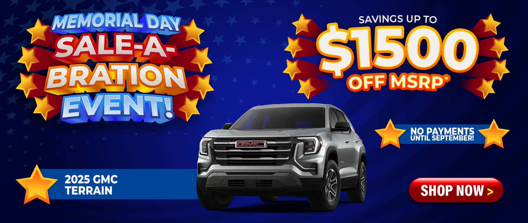 2025 GMC Terrain - savings up to $1500 Off MSRP; no payments until September