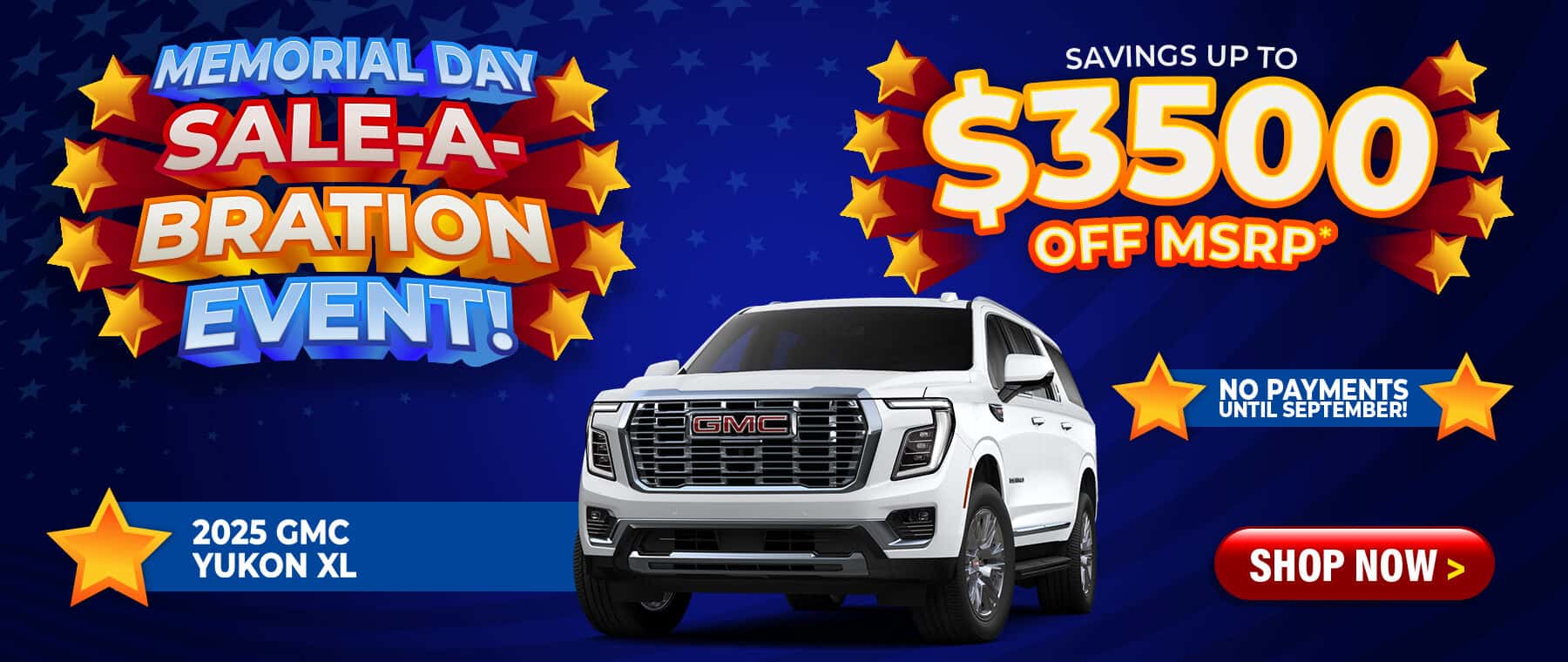 2025 GMC Yukon XL - savings up to $3500 Off MSRP; No payments until September