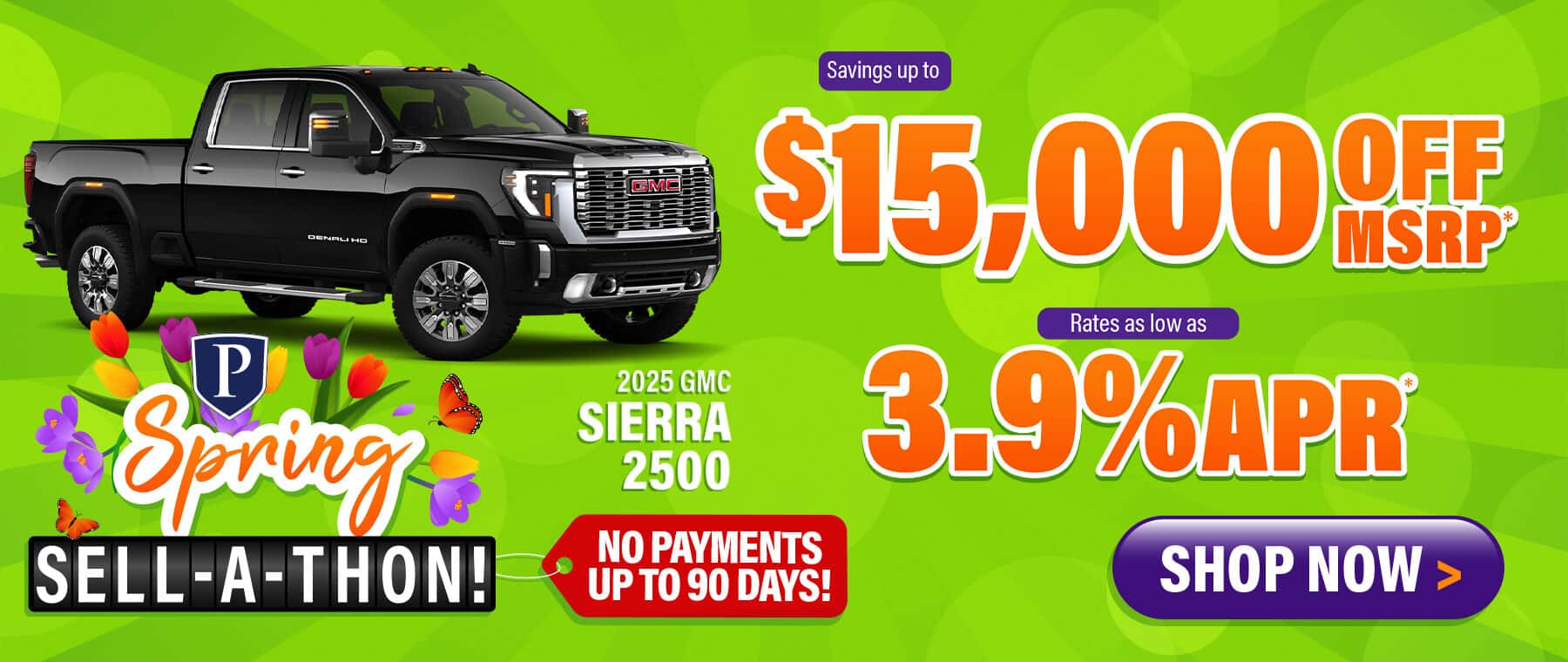 2025 GMC Sierra 2500 - savings up to $15,000 Off MSRP; Rates as low as 3.9% APR; no payments up to 90 days