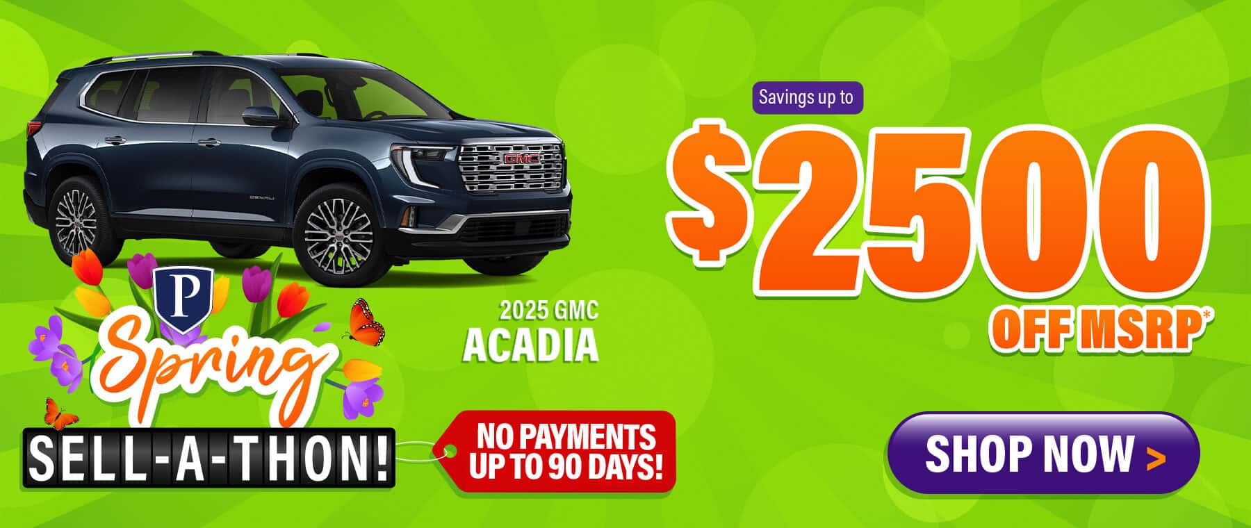2025 GMC Acadia - savings up to $2500 Off MSRP; no payments up to 90 days