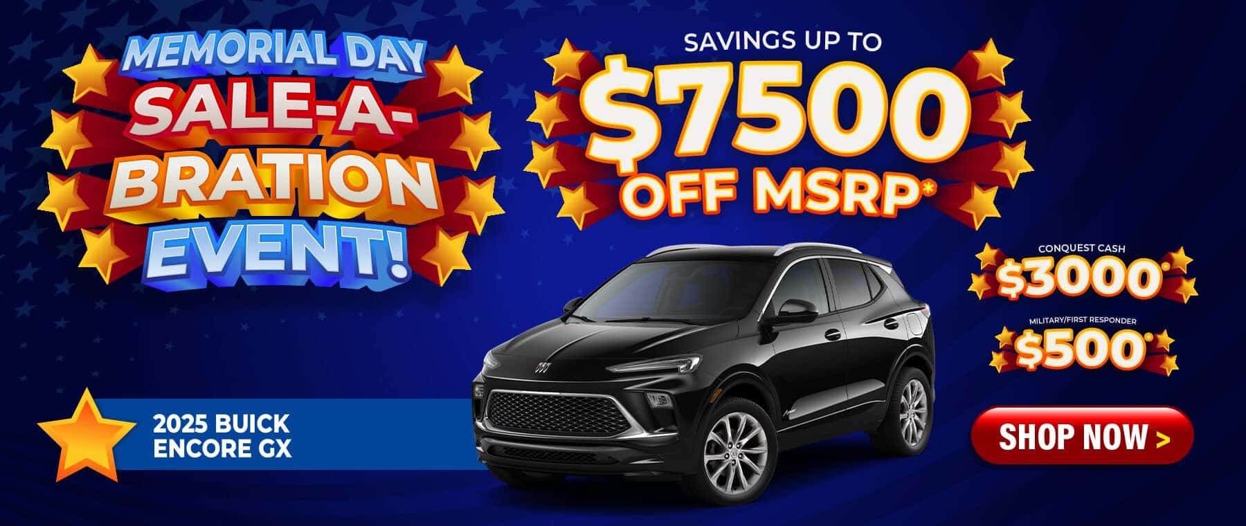 2025 Buick Encore GX - savings up to $7500 Off MSRP; $500 Military / First Responder; $3000 Conquest
