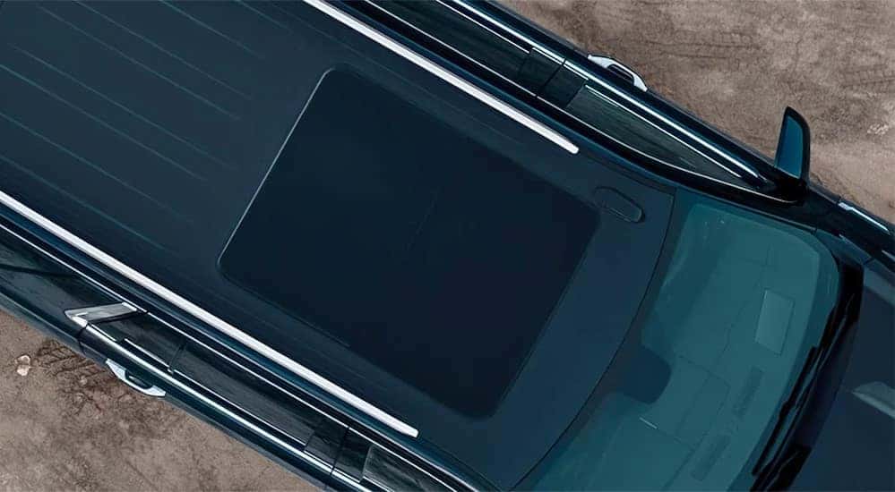 An aerial view of the sunroof is shown on a 2025 GMC Yukon XL.