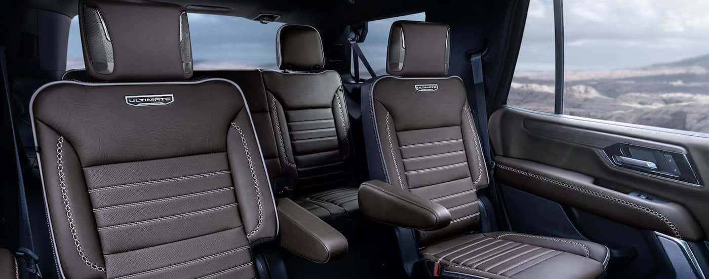 The black interior in a 2025 GMC Yukon for sale near Anderson.