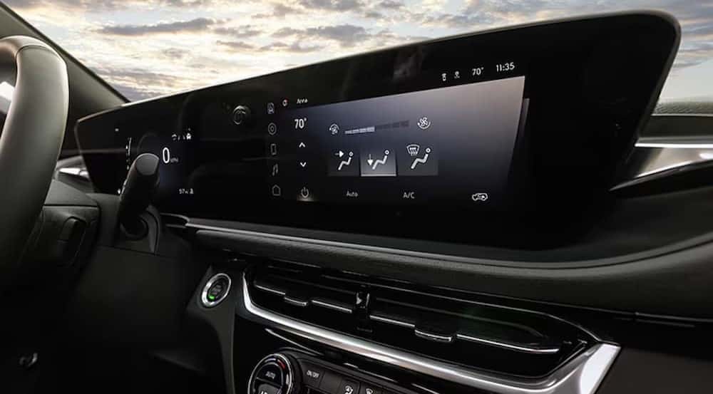 Close-up of the infotainment screen in a 2025 Buick Envista for sale.
