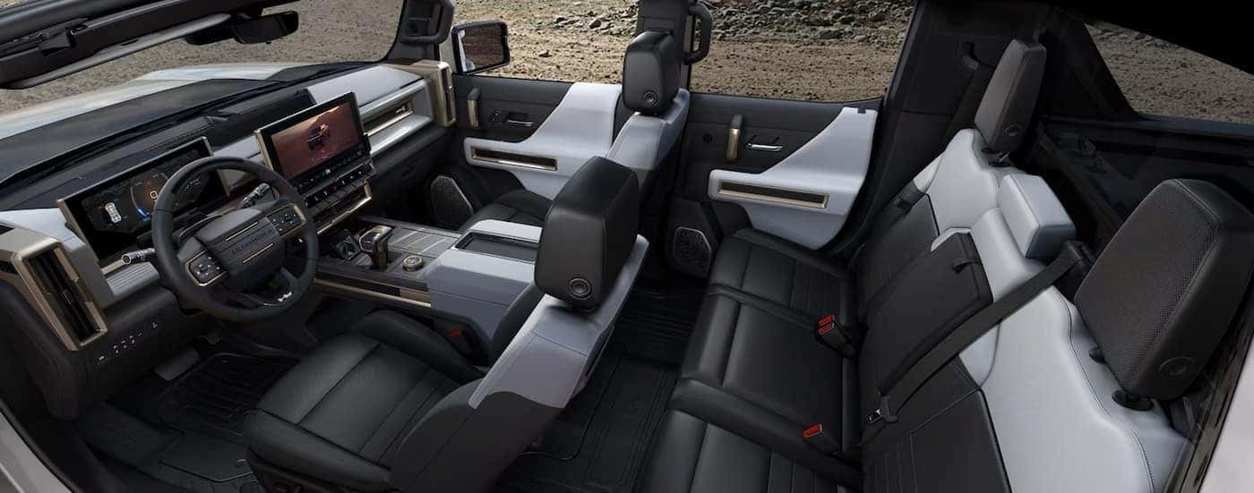 The multi-colored interior in a 2024 GMC Hummer EV.