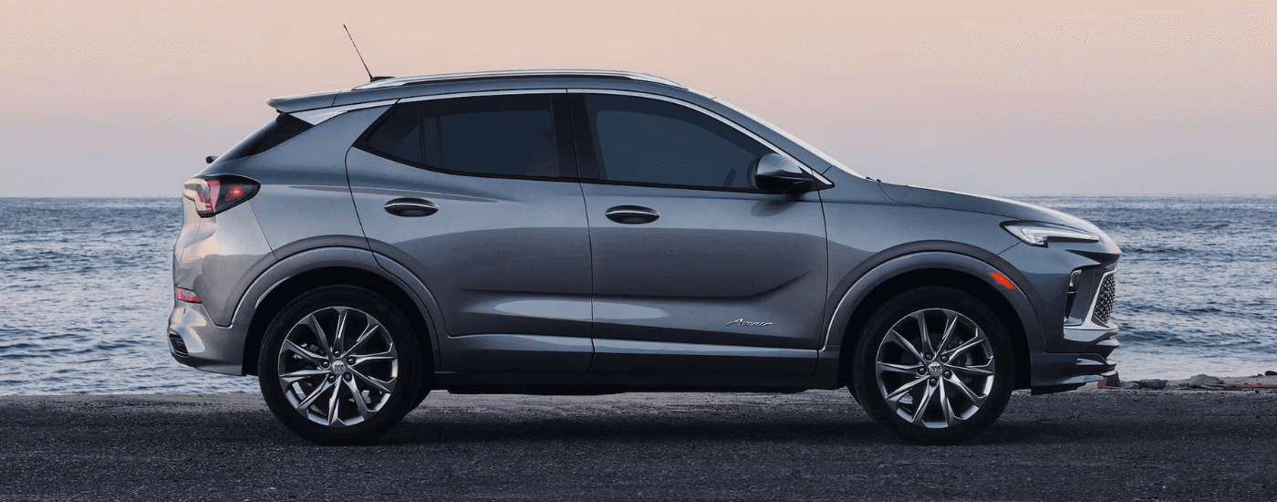 Grey 2026 Buick Encore GX from the side