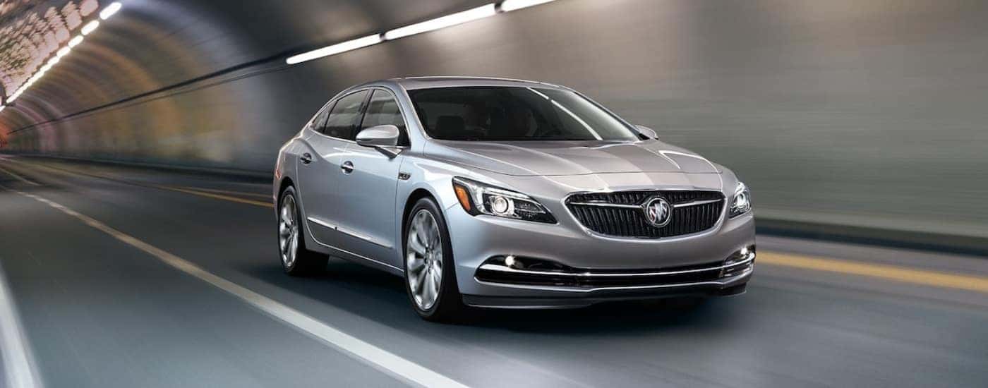 Silver 2019 Buick LaCrosse driving through a tunnel