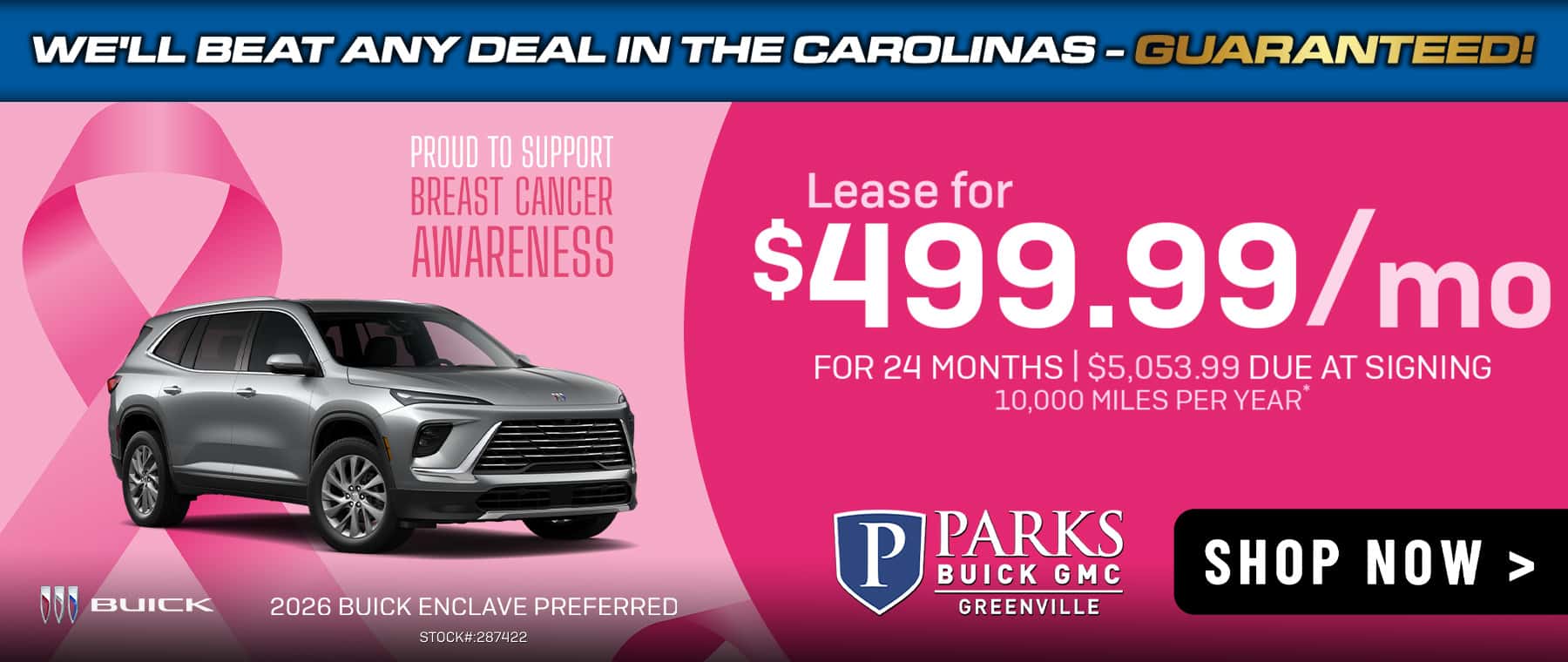 Lease for $499.99/mo for 24 months  $5,053.99 due at signing  10,000 miles per year