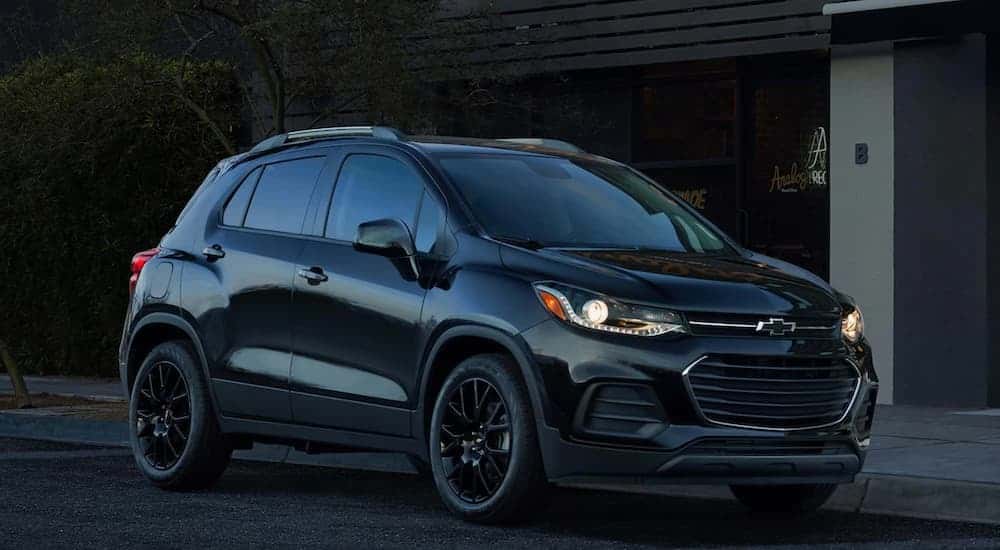 A black 29022 Chevy Trax is shown from the front at an angle.