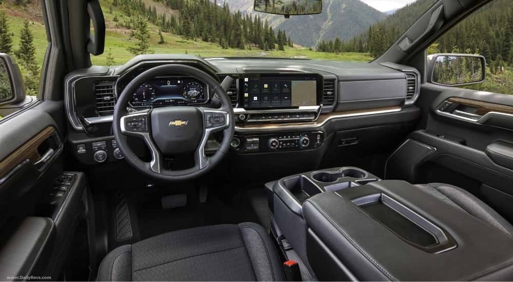 Black interior in a 2026 Chevy Silverado 1500 LT