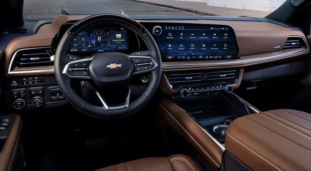The black and brown dash in a 2026 Chevy Suburban.