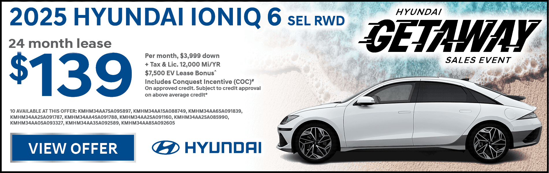 2025 Hyundai IONIQ 6 SEL Lease