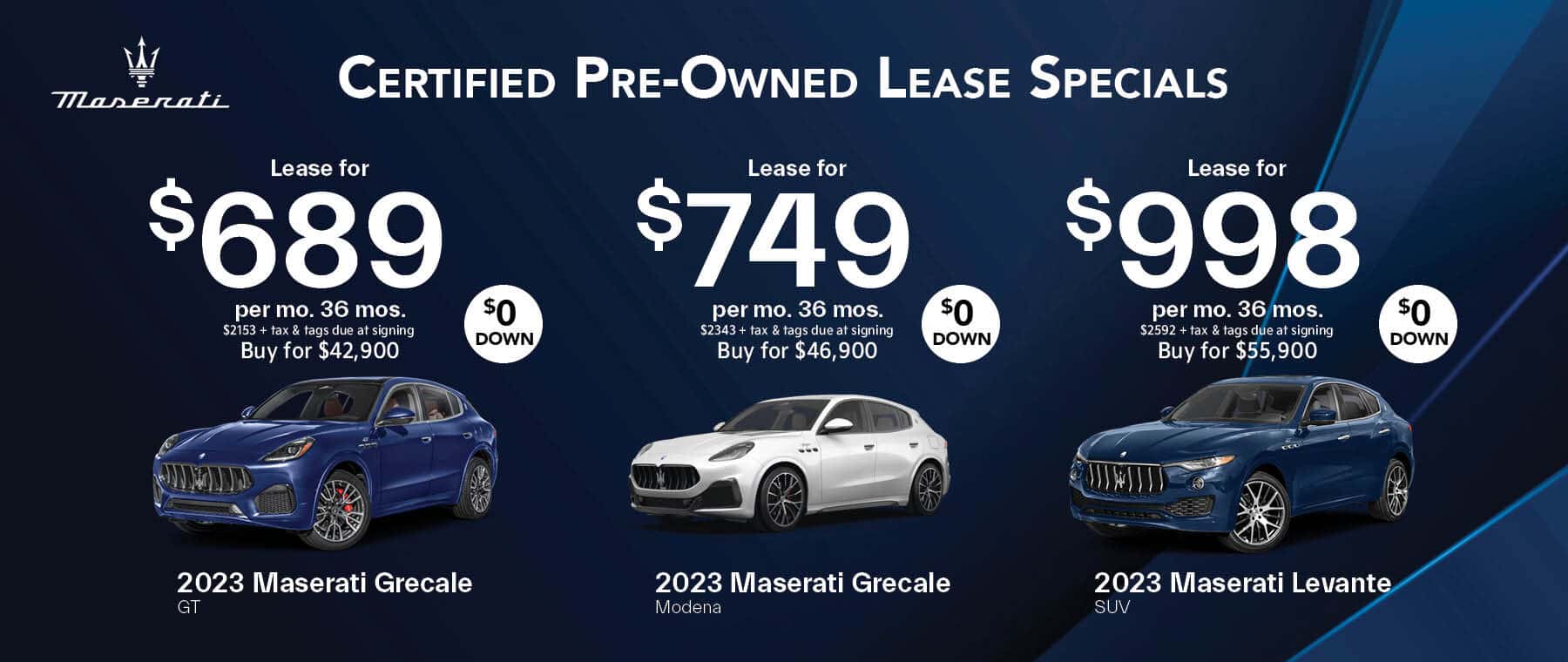 Maserati Pre-Owned Leases