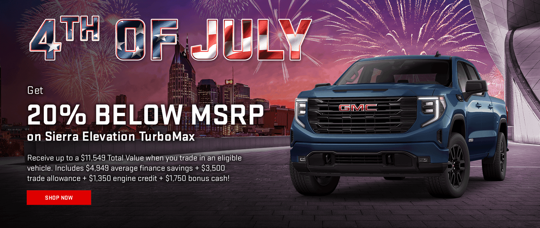 Get 20% Below MSRP on Sierra Elevation TurboMax