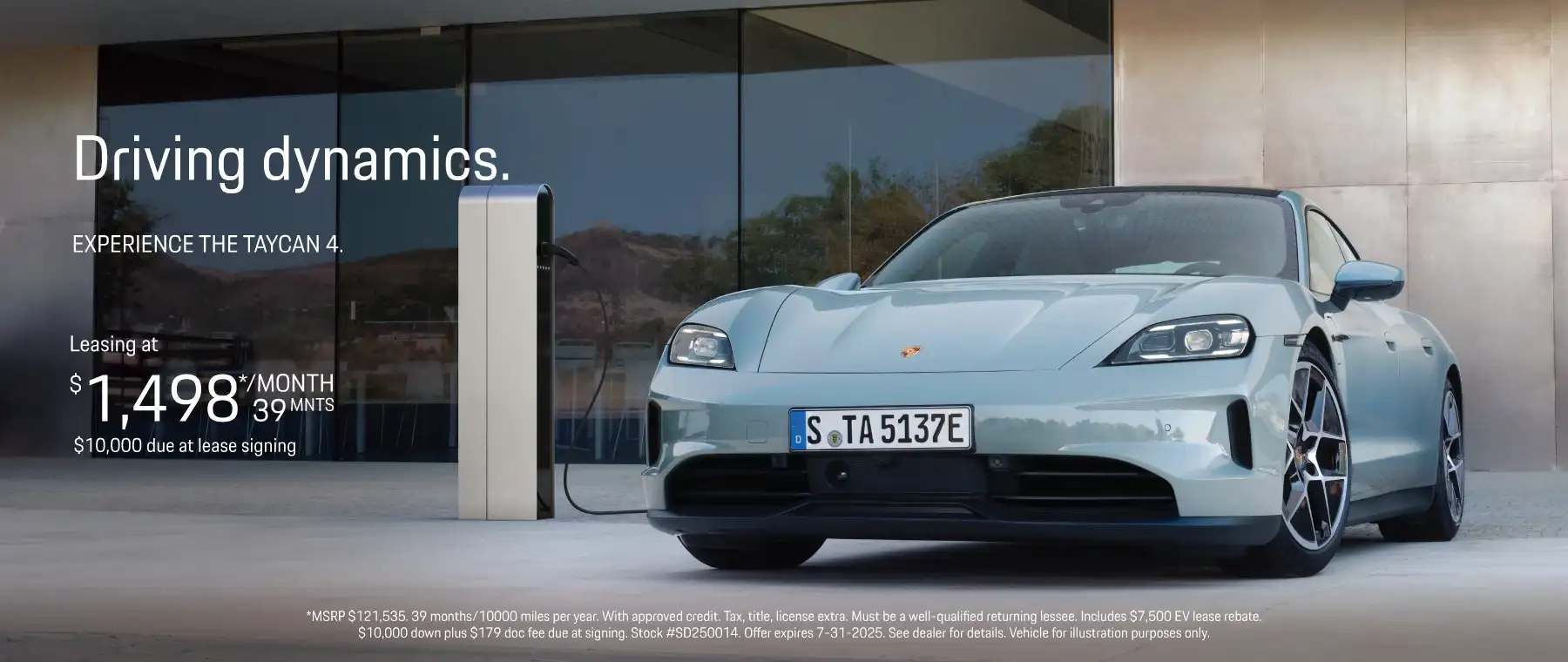 2025 Porsche Taycan 4 #SD250014 - Lease for $1,498 per month for 39 months/10000 miles per year*