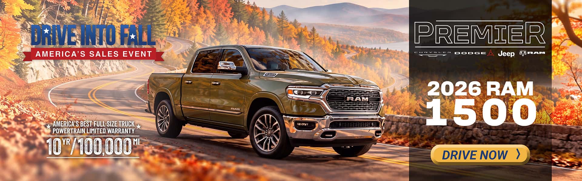 drive into fall ram banner
