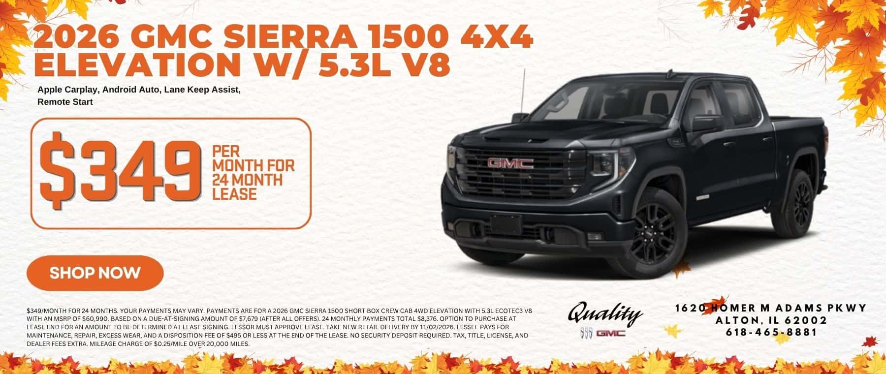 2026 GMC SIERRA 1500 4X4 ELEVATION W/ 5.3L V8