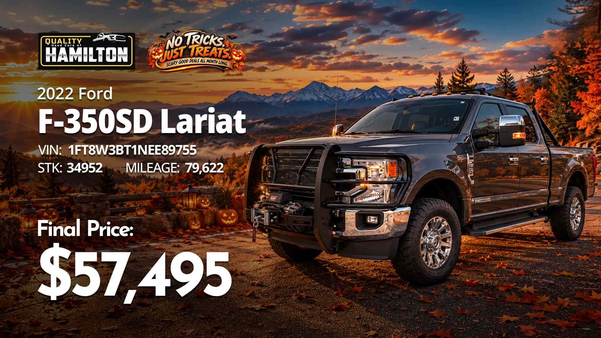 2022 Ford F-350 Super Duty Lariat featured at Quality Used Cars of Hamilton for $57,495.