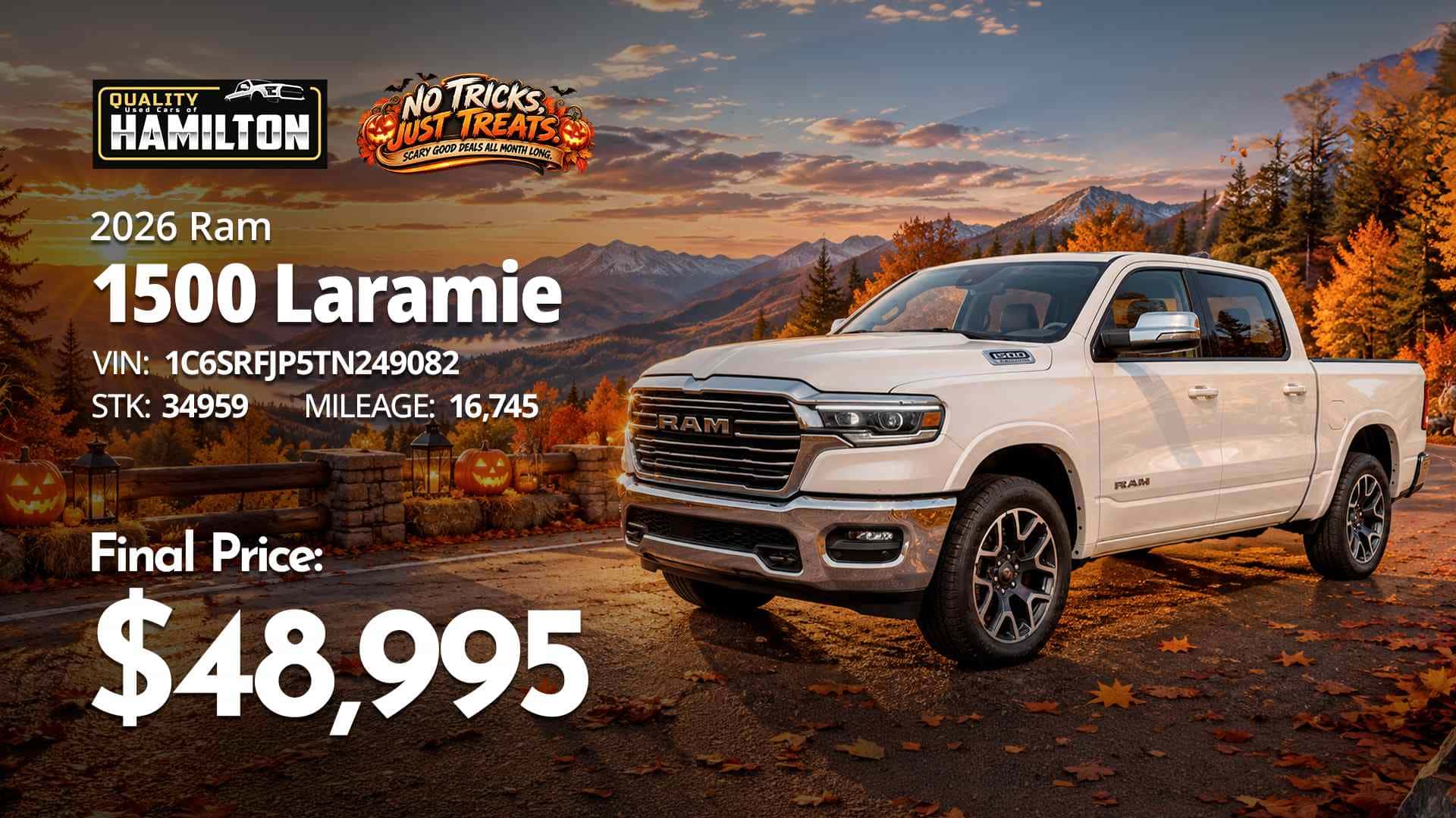 2026 Ram 1500 Laramie featured at Quality Used Cars of Hamilton for $48,995.