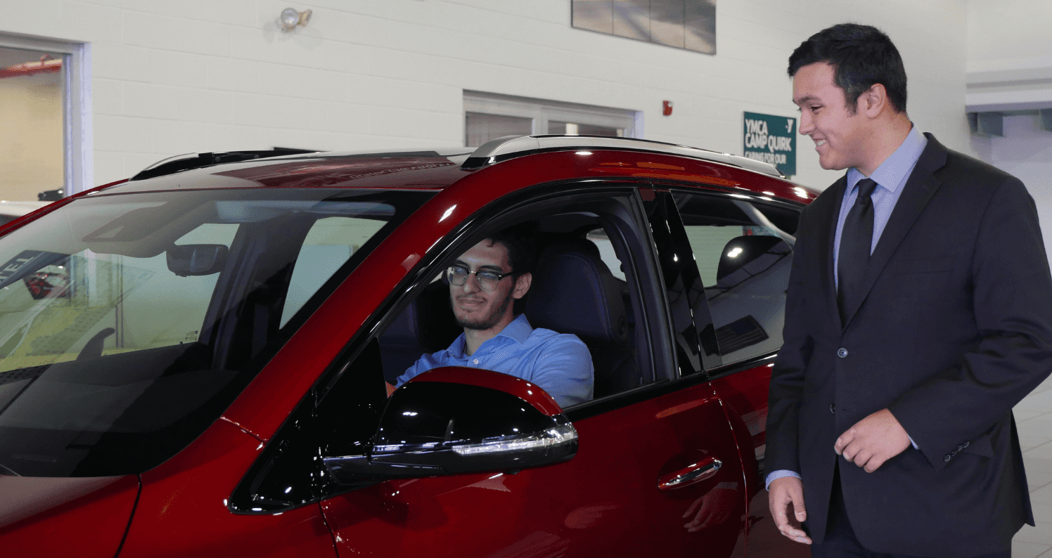 Customer with sales representative