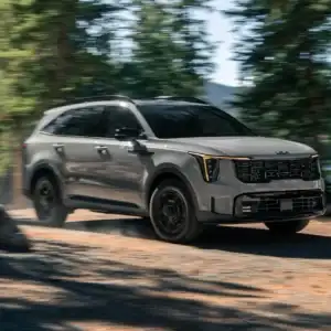 2026 Kia Sorento on a Dirt Road in Motion