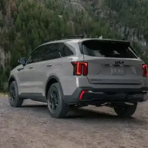 2026 Kia Sorento Rear View on a Dirt Road