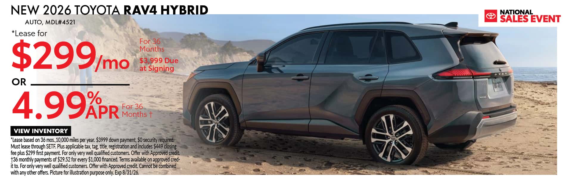 New 2026 Toyota Rav4 Hybrid August 2026 banner