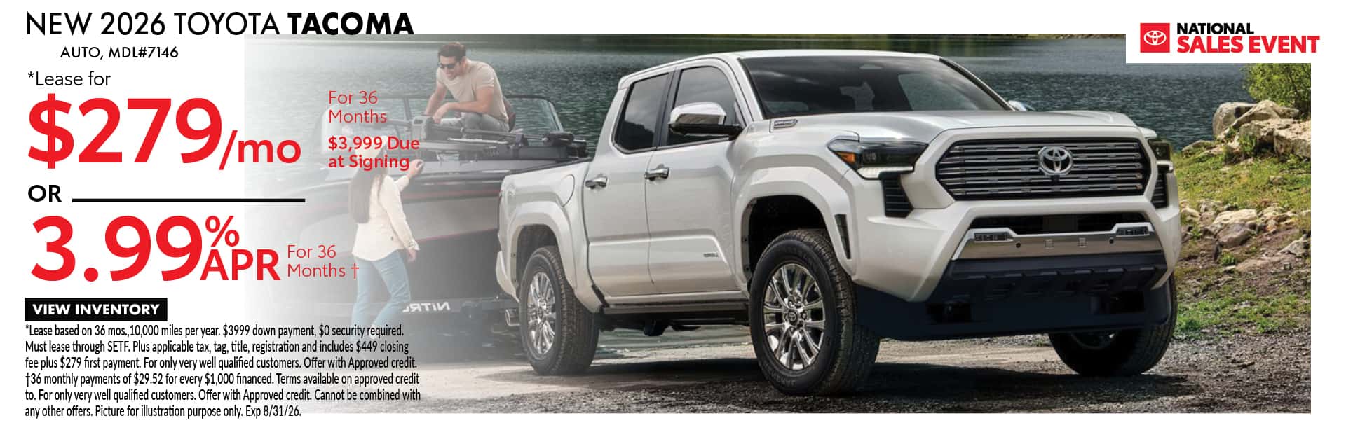 New 2026 Toyota Tacoma August 2026 banner