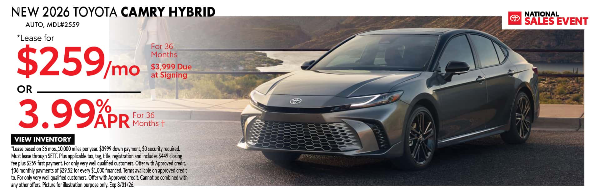 New 2026 Toyota Camry Hybrid August 2026 banner