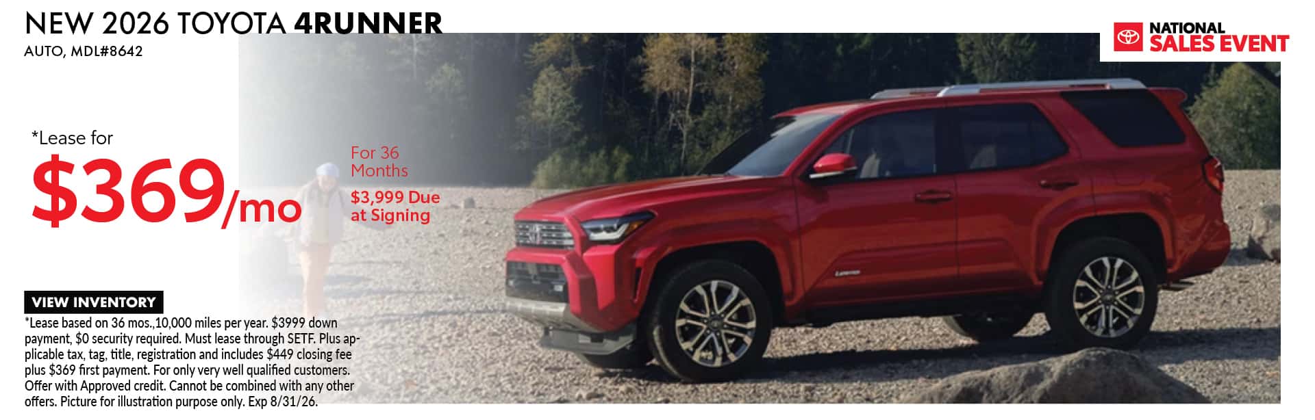 New 2026 Toyota 4Runner August 2026 banner