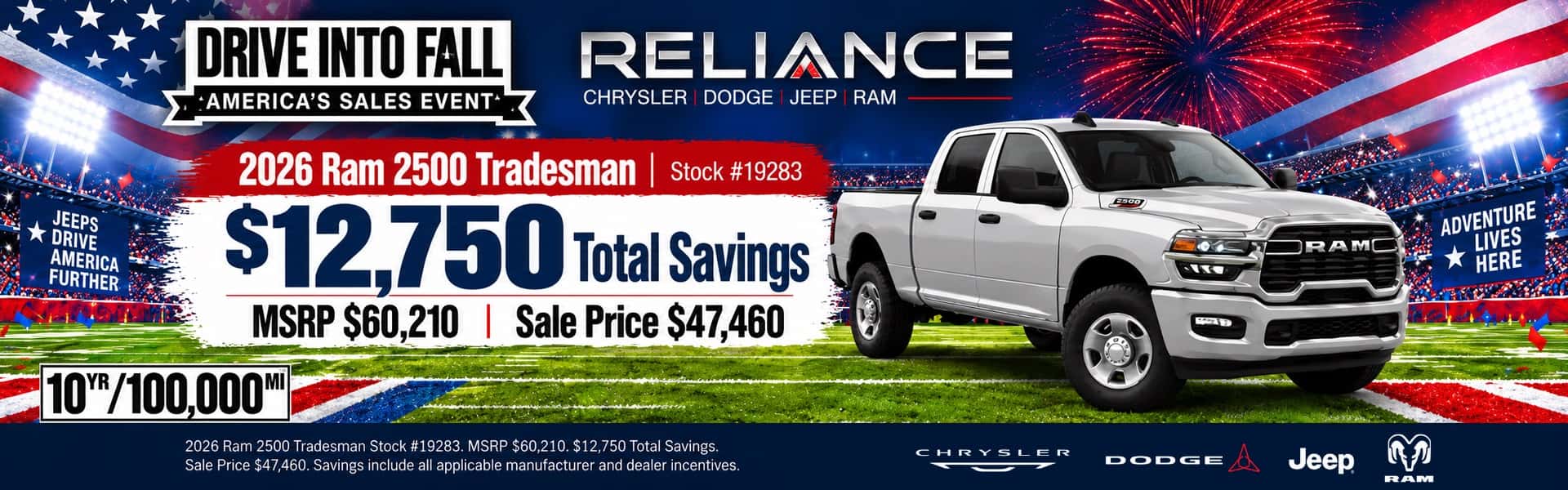 Reliance CDJR September 2026 Incentives