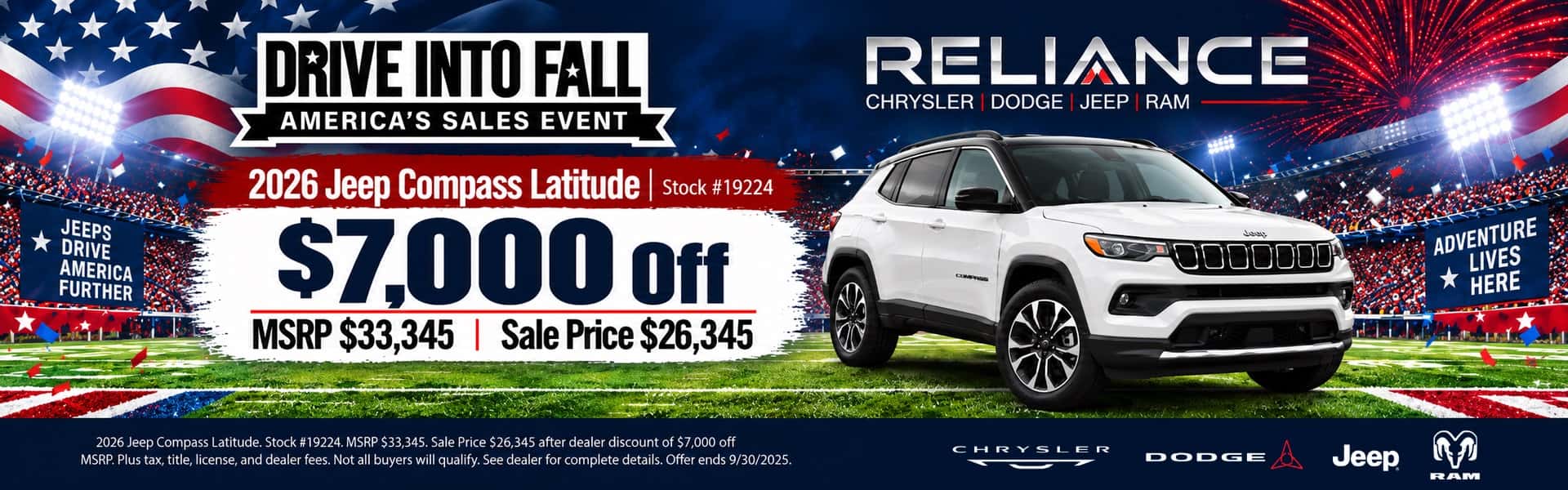 Reliance CDJR September 2026 Incentives