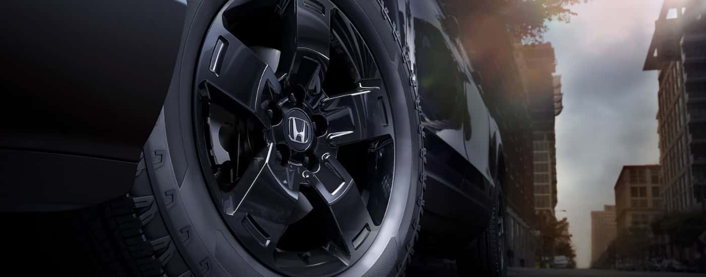 Black rim on a 2026 Honda Ridgeline Black Edition