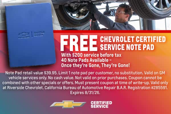 Free Note Pad with $200 service before tax