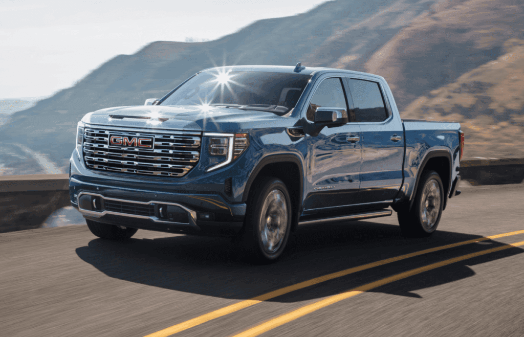 GMC Sierra 1500 driving on an open road