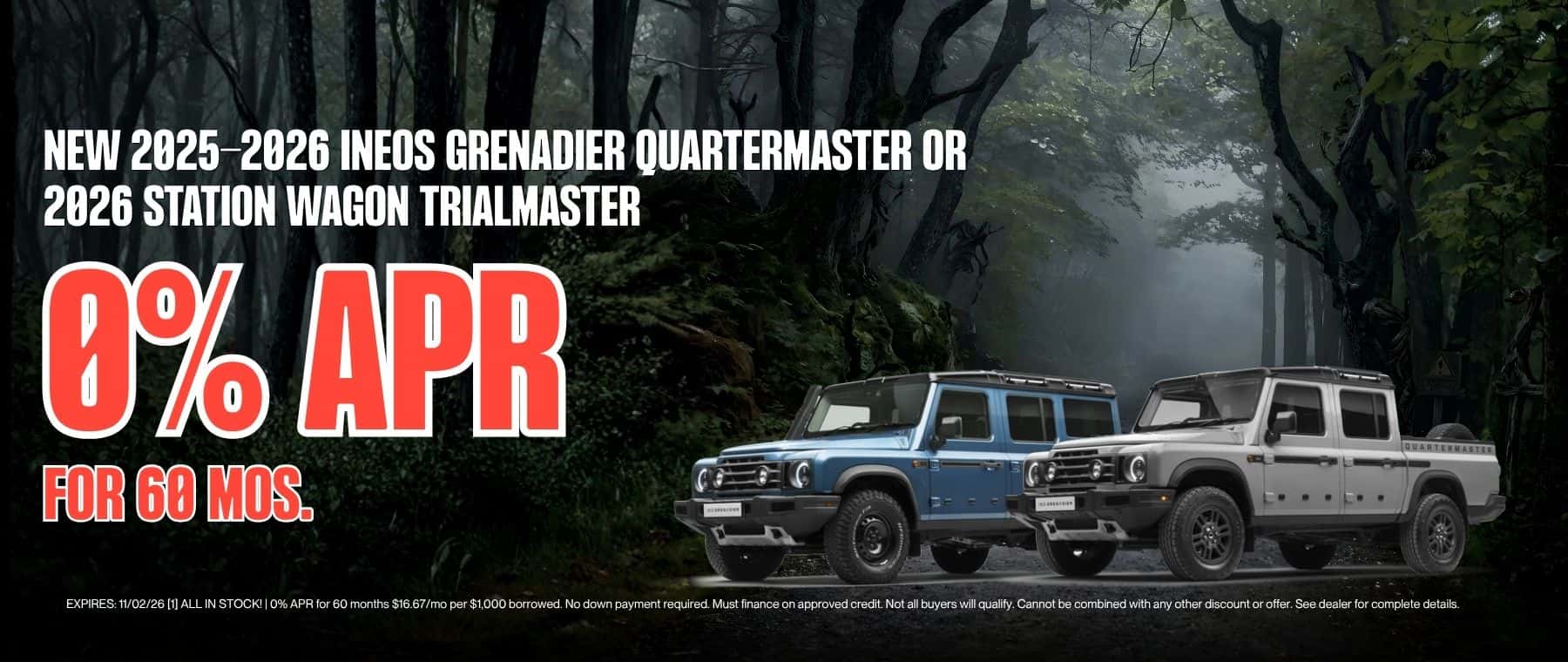 NEW 2025-2026 INEOS GRENADIER QUARTERMASTER or 2026 STATION WAGON TRIALMASTER 0% APR at Roseville INEOS Grenadier