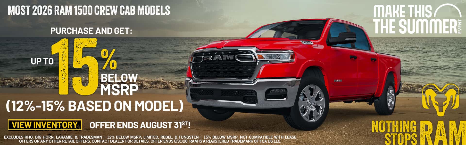 2026 Ram 1500 - Up to 15% below MSRP
